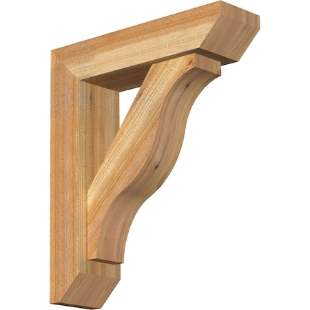 Funston Slat Rough Sawn Bracket W/ Offset Brace, Western Red Cedar, 6W X 22D X 26H